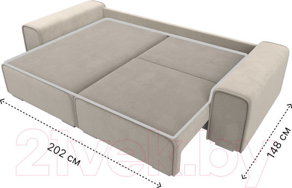 Изображение товара Диван угловой Лига Диванов Лига-029 левый / 121917L (микровельвет бежевый)