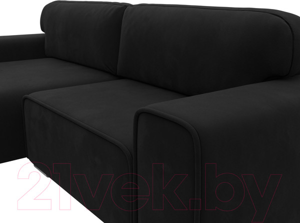Изображение товара Диван угловой Лига Диванов Лига-029 левый / 121918L (микровельвет черный)