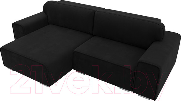 Изображение товара Диван угловой Лига Диванов Лига-029 левый / 121918L (микровельвет черный)