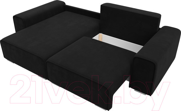 Изображение товара Диван угловой Лига Диванов Лига-029 левый / 121918L (микровельвет черный)