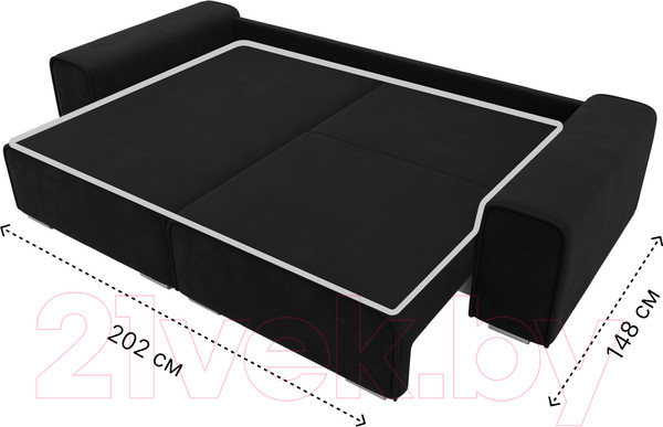 Изображение товара Диван угловой Лига Диванов Лига-029 левый / 121918L (микровельвет черный)