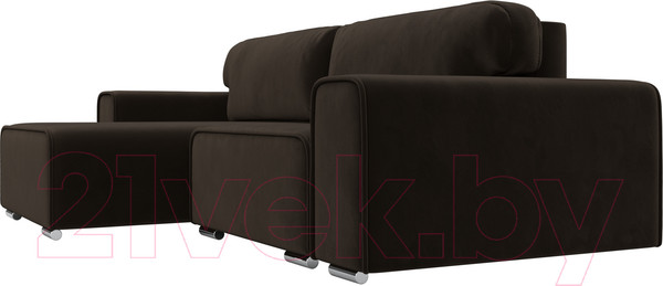 Изображение товара Диван угловой Лига Диванов Лига-029 левый / 121919L (микровельвет коричневый)