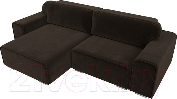 Изображение товара Диван угловой Лига Диванов Лига-029 левый / 121919L (микровельвет коричневый)
