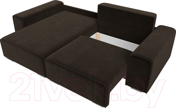 Изображение товара Диван угловой Лига Диванов Лига-029 левый / 121919L (микровельвет коричневый)
