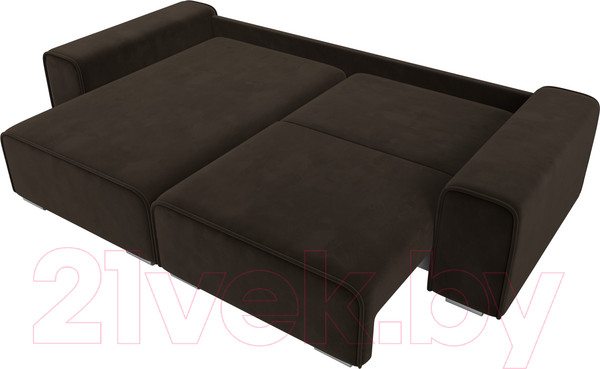 Изображение товара Диван угловой Лига Диванов Лига-029 левый / 121919L (микровельвет коричневый)