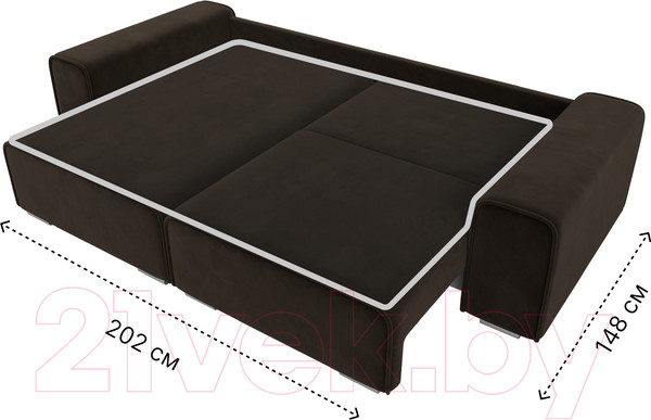 Изображение товара Диван угловой Лига Диванов Лига-029 левый / 121919L (микровельвет коричневый)