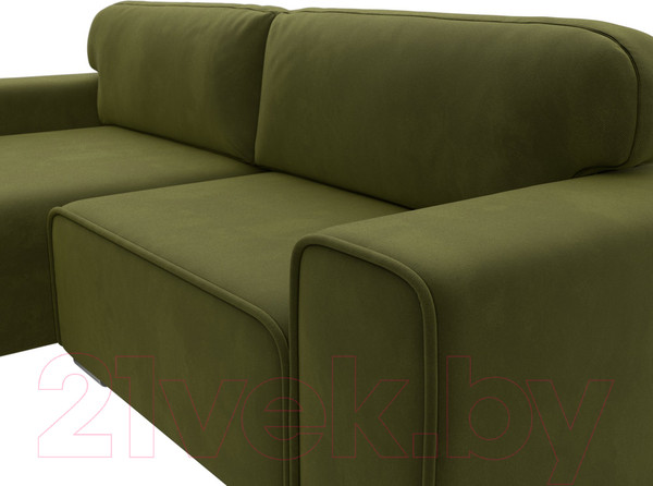 Изображение товара Диван угловой Лига Диванов Лига-029 левый / 121920L (микровельвет зеленый)