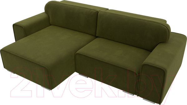 Изображение товара Диван угловой Лига Диванов Лига-029 левый / 121920L (микровельвет зеленый)