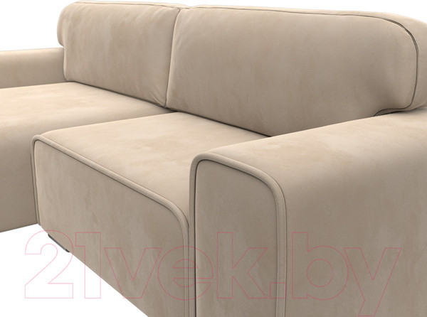 Изображение товара Диван угловой Лига Диванов Лига-029 левый / 121924L (велюр бежевый)