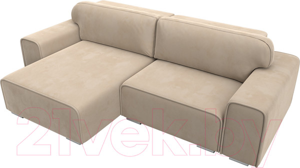 Изображение товара Диван угловой Лига Диванов Лига-029 левый / 121924L (велюр бежевый)