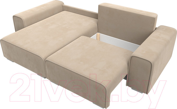 Изображение товара Диван угловой Лига Диванов Лига-029 левый / 121924L (велюр бежевый)