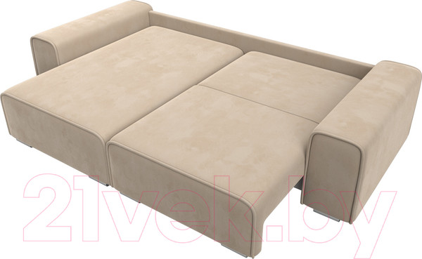 Изображение товара Диван угловой Лига Диванов Лига-029 левый / 121924L (велюр бежевый)