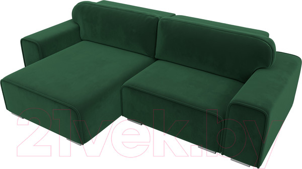 Изображение товара Диван угловой Лига Диванов Лига-029 левый / 121926L (велюр зеленый)