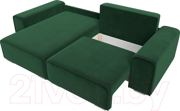 Изображение товара Диван угловой Лига Диванов Лига-029 левый / 121926L (велюр зеленый)