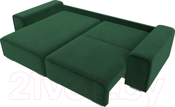 Изображение товара Диван угловой Лига Диванов Лига-029 левый / 121926L (велюр зеленый)