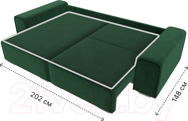 Изображение товара Диван угловой Лига Диванов Лига-029 левый / 121926L (велюр зеленый)