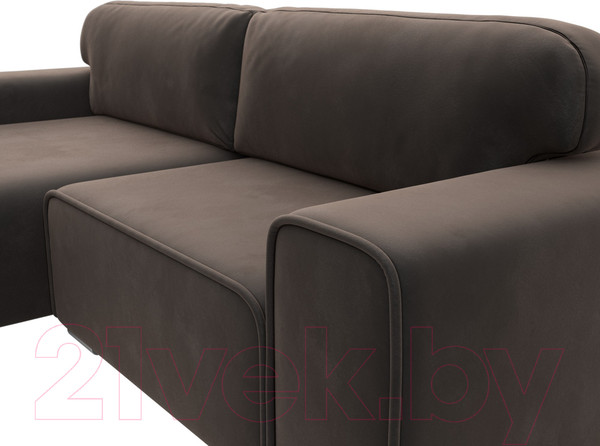 Изображение товара Диван угловой Лига Диванов Лига-029 левый / 121927L (велюр коричневый)