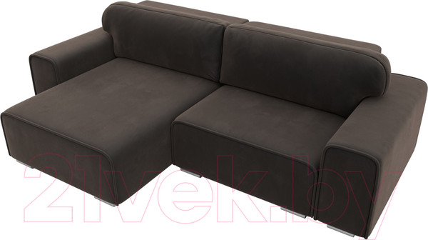 Изображение товара Диван угловой Лига Диванов Лига-029 левый / 121927L (велюр коричневый)