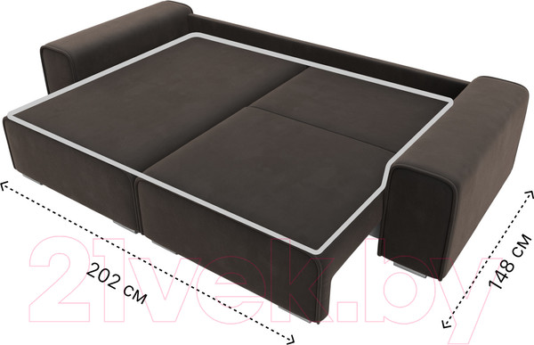 Изображение товара Диван угловой Лига Диванов Лига-029 левый / 121927L (велюр коричневый)