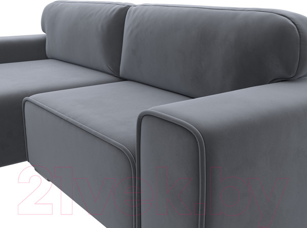 Изображение товара Диван угловой Лига Диванов Лига-029 левый / 121928L (велюр серый)