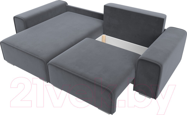 Изображение товара Диван угловой Лига Диванов Лига-029 левый / 121928L (велюр серый)