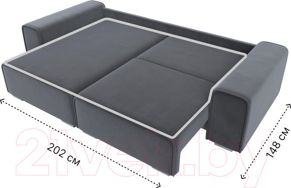 Изображение товара Диван угловой Лига Диванов Лига-029 левый / 121928L (велюр серый)