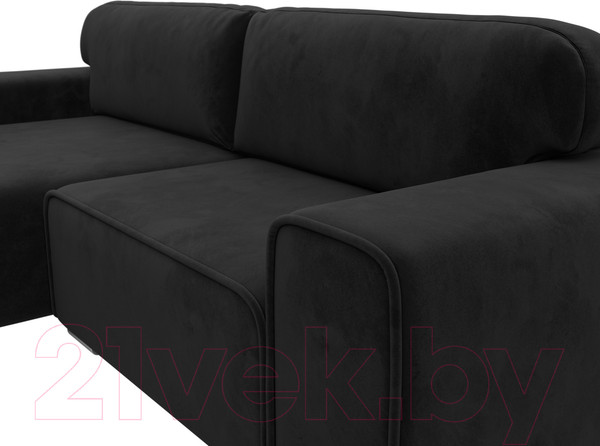 Изображение товара Диван угловой Лига Диванов Лига-029 левый / 121929L (велюр черный)