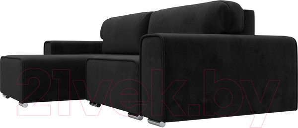 Изображение товара Диван угловой Лига Диванов Лига-029 левый / 121929L (велюр черный)