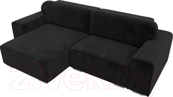 Изображение товара Диван угловой Лига Диванов Лига-029 левый / 121929L (велюр черный)