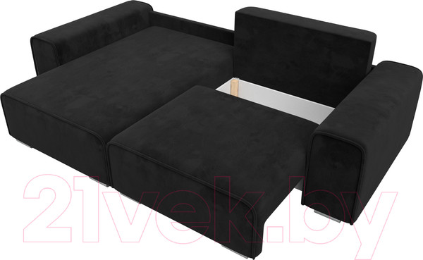 Изображение товара Диван угловой Лига Диванов Лига-029 левый / 121929L (велюр черный)