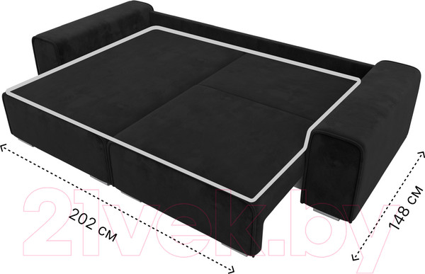 Изображение товара Диван угловой Лига Диванов Лига-029 левый / 121929L (велюр черный)