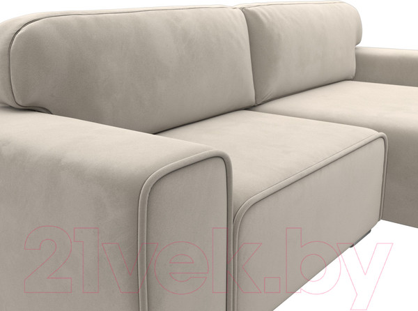 Изображение товара Диван угловой Лига Диванов Лига-029 правый / 121917 (микровельвет бежевый)