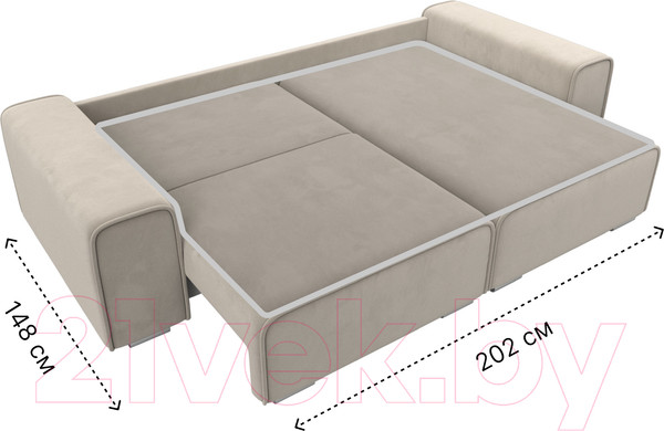 Изображение товара Диван угловой Лига Диванов Лига-029 правый / 121917 (микровельвет бежевый)