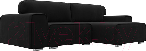Изображение товара Диван угловой Лига Диванов Лига-029 правый / 121918 (микровельвет черный)