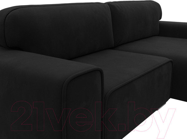 Изображение товара Диван угловой Лига Диванов Лига-029 правый / 121918 (микровельвет черный)