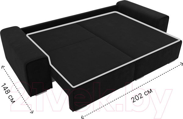 Изображение товара Диван угловой Лига Диванов Лига-029 правый / 121918 (микровельвет черный)