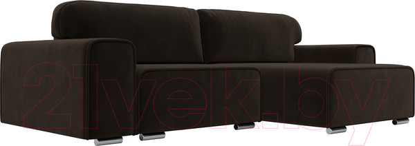 Изображение товара Диван угловой Лига Диванов Лига-029 правый / 121919 (микровельвет коричневый)