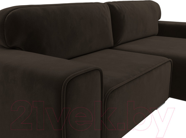 Изображение товара Диван угловой Лига Диванов Лига-029 правый / 121919 (микровельвет коричневый)