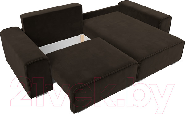 Изображение товара Диван угловой Лига Диванов Лига-029 правый / 121919 (микровельвет коричневый)