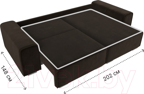 Изображение товара Диван угловой Лига Диванов Лига-029 правый / 121919 (микровельвет коричневый)