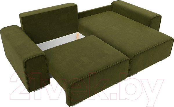 Изображение товара Диван угловой Лига Диванов Лига-029 правый / 121920 (микровельвет зеленый)