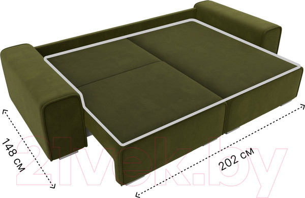 Изображение товара Диван угловой Лига Диванов Лига-029 правый / 121920 (микровельвет зеленый)