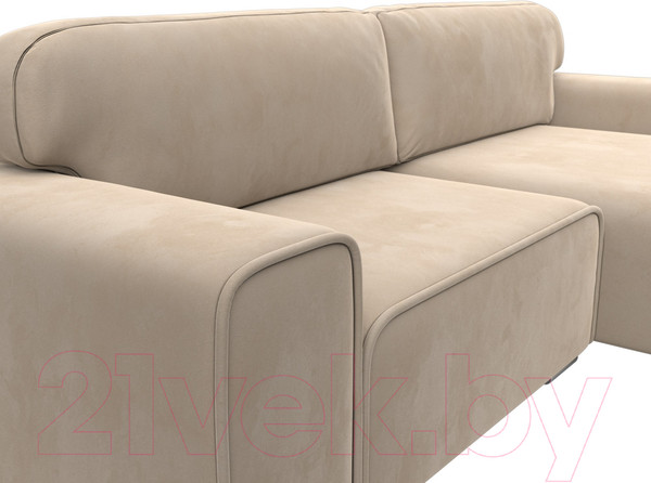 Изображение товара Диван угловой Лига Диванов Лига-029 правый / 121924 (велюр бежевый)
