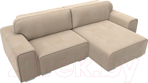 Изображение товара Диван угловой Лига Диванов Лига-029 правый / 121924 (велюр бежевый)