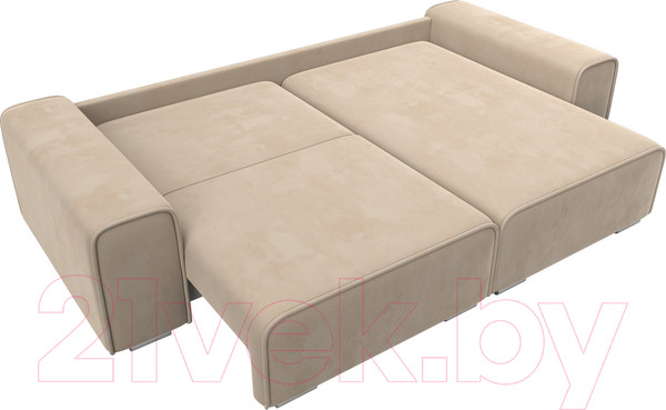 Изображение товара Диван угловой Лига Диванов Лига-029 правый / 121924 (велюр бежевый)