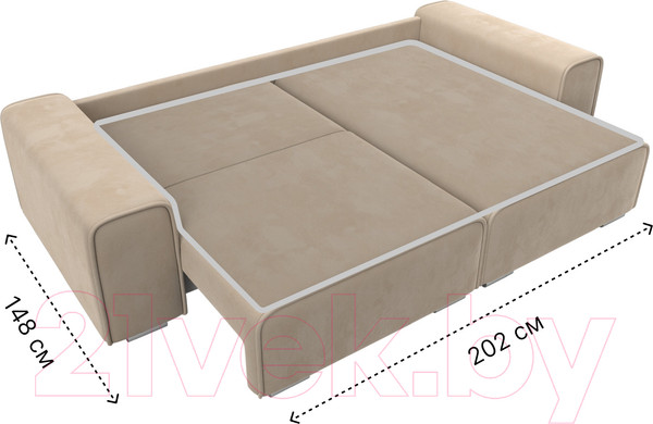 Изображение товара Диван угловой Лига Диванов Лига-029 правый / 121924 (велюр бежевый)