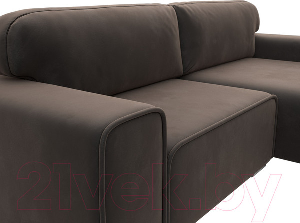 Изображение товара Диван угловой Лига Диванов Лига-029 правый / 121927 (велюр коричневый)