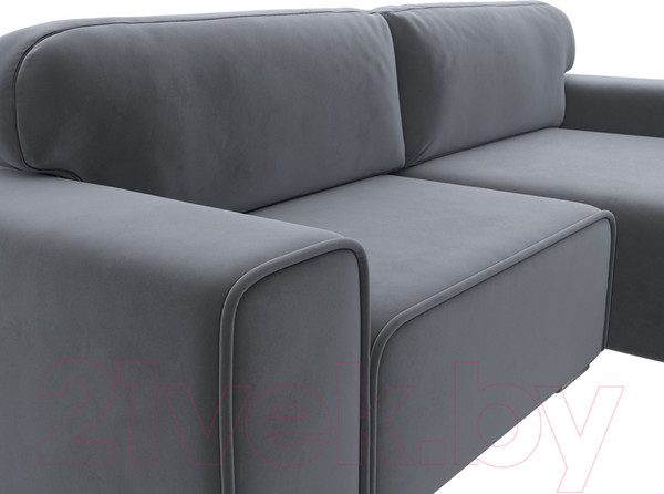 Изображение товара Диван угловой Лига Диванов Лига-029 правый / 121928 (велюр серый)
