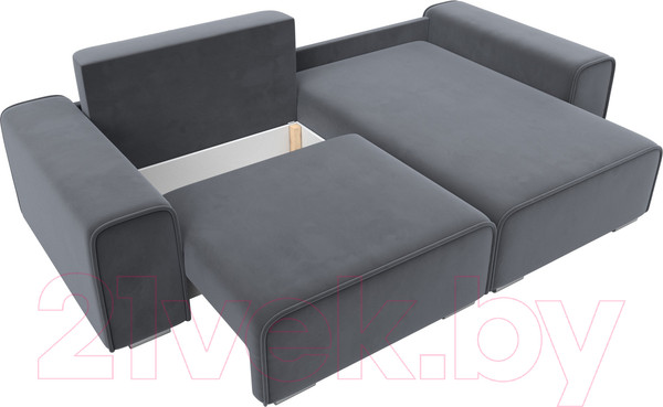 Изображение товара Диван угловой Лига Диванов Лига-029 правый / 121928 (велюр серый)