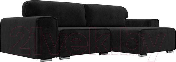 Изображение товара Диван угловой Лига Диванов Лига-029 правый / 121929 (велюр черный)